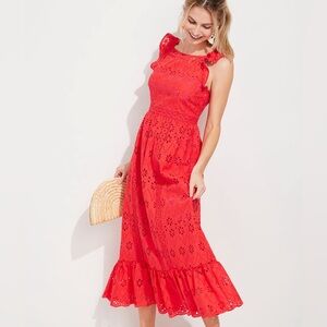 Vineyard Vines Eyelet Flutter Sleeve Midi Size 12